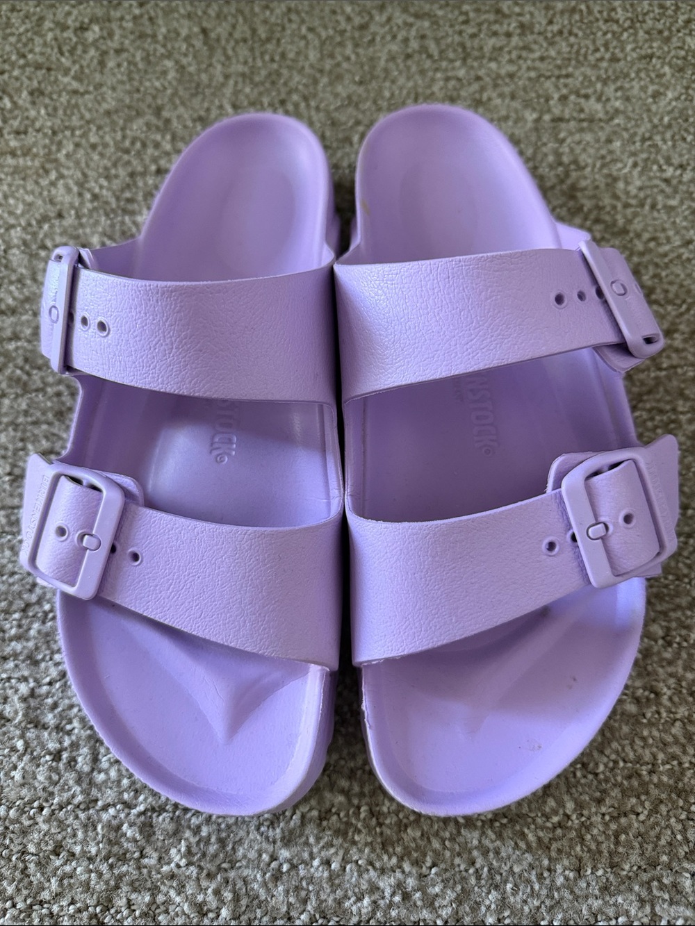 Birkenstock Two‑Strap Sandals in Lavender Purple